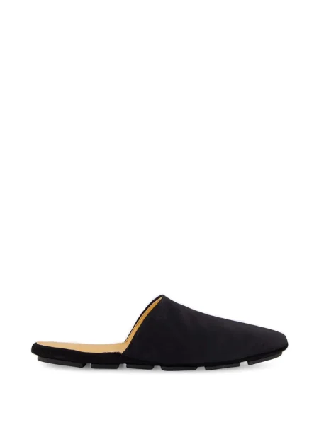 Papuci de casă Tom Ford din piele fără toc negru