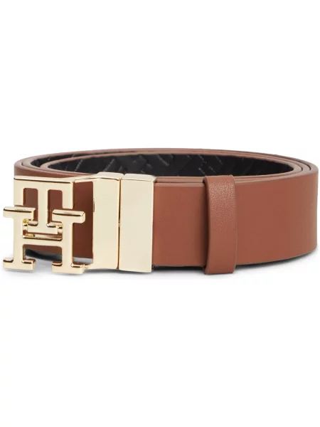 Opasok Tommy Hilfiger s autogramom hnedá