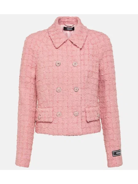 Dvoredni jakna Versace iz tvida roza