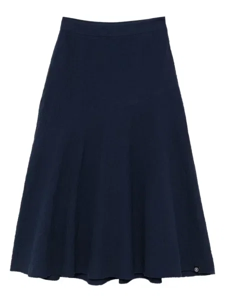 Spódnica midi Sport B. By Agnès B. do kolan w kształcie litery A niebieska