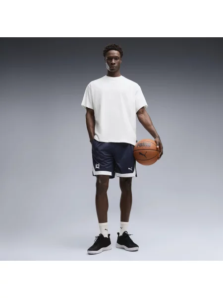 Szorty koszykarskie Fundamentals Mesh 8" PUMA niebieskie