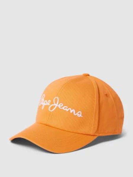 Czapka z daszkiem i wyhaftowanym logo model ‘WALLY’ Pepe Jeans pomarańczowa