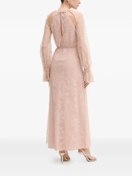 Rochie maxi Pinko din dantelă roz