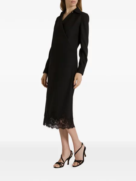 Rochie midi Alberta Ferretti din dantelă plic negru