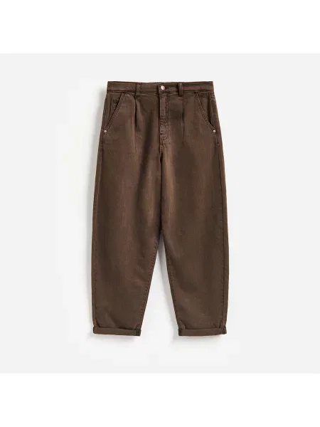 Reserved Džíny barrel leg dark grey jeans šedé