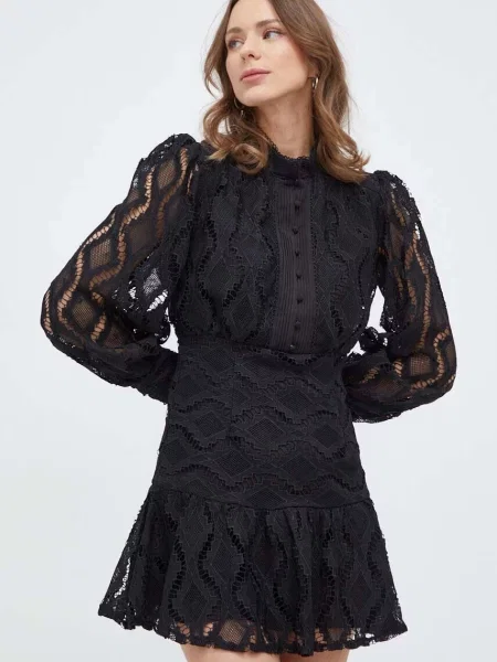 Bardot rochie negru mini evazati
