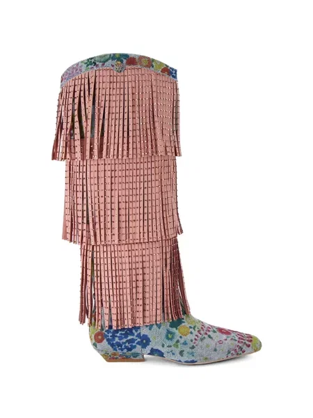 Botine Kurt Geiger London cu franjuri roz