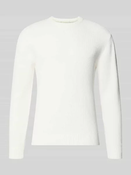 Sweter z dzianiny o kroju regular fit z mieszanki bawełny Tom Tailor biały