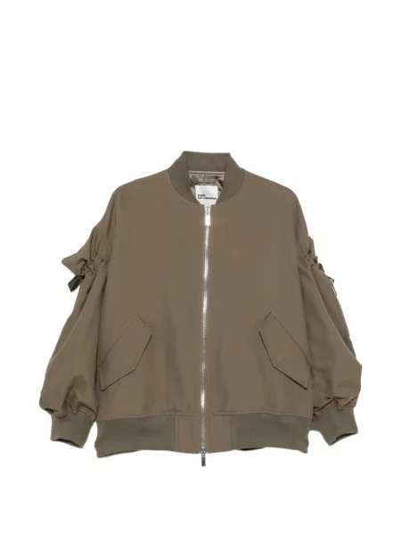 Geacă bomber Noir Kei Ninomiya cu funde verde