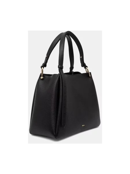 Furla torebka shopper skórzana czarna