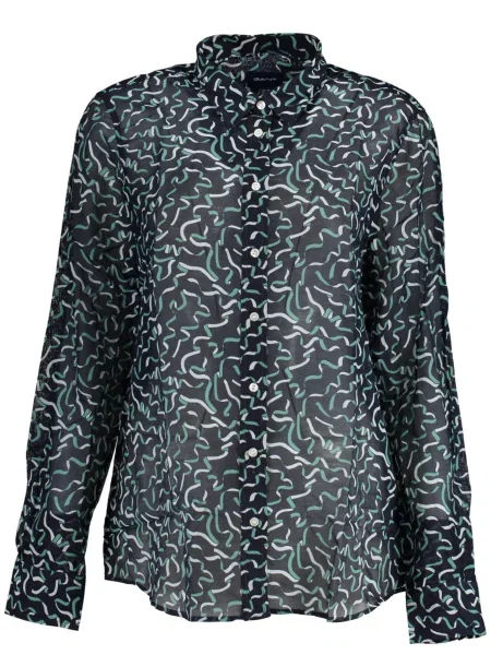 Cămașă Gant cu mâneci lungi lungă negru