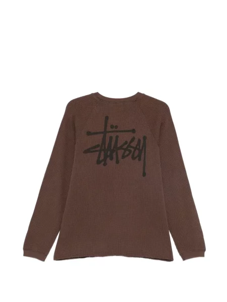Pulover Stüssy tricotate cu imagine maro