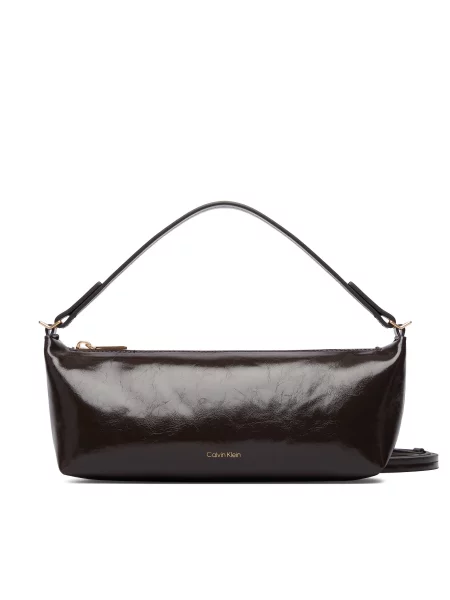 Calvin Klein baguette torbica iz umetnega usnja rjava