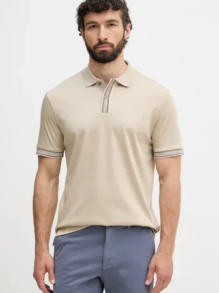 Tricou polo Boss bej