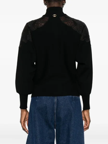 Geacă Twinset din dantelă negru