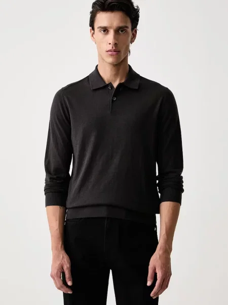 Tricou Eax de lână negru