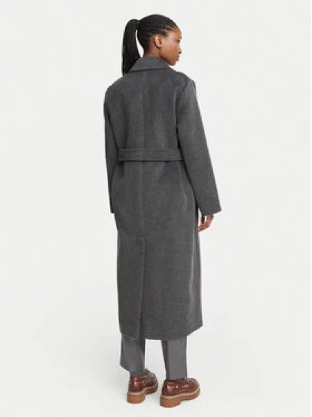 Vlněný kabát Weekend Max Mara šedý