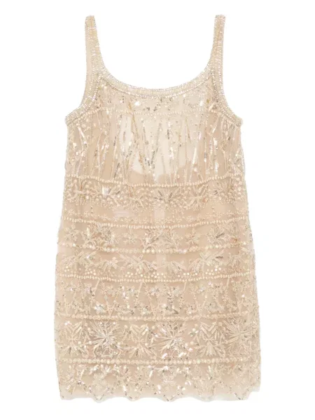 Haftowana mała sukienka mini Saiid Kobeisy garniturowa złota