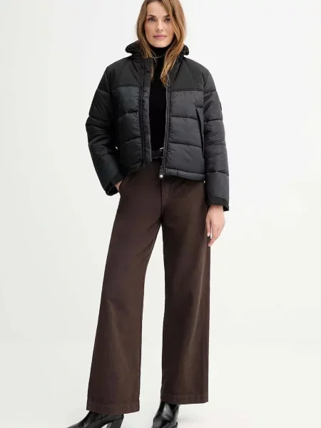 Штани G-Star широкі висока посадка коричневий