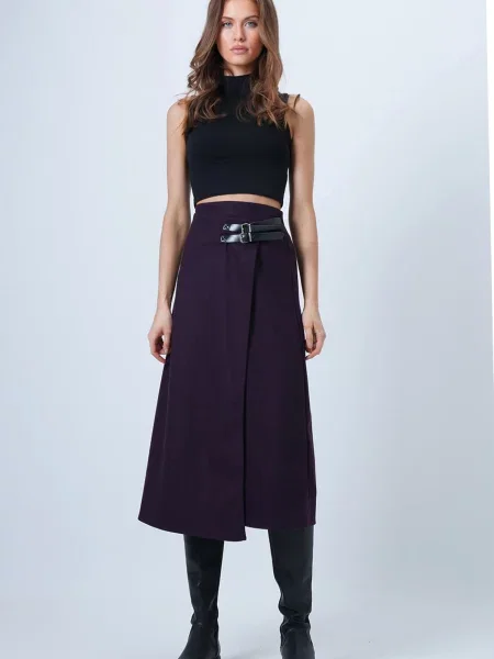 Trend Alaçatı Stili Fustă mov prună