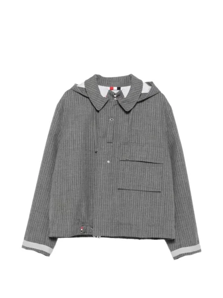 Geacă Thom Browne cu glugă gri