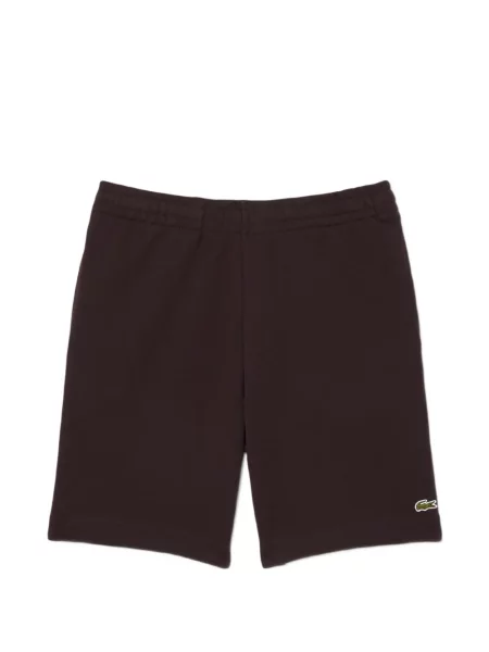Pantaloni scurți Lacoste cu broderie maro