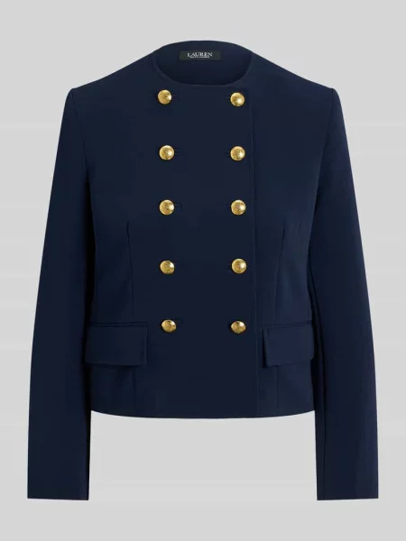 Żakiet krótki o kroju regular fit z ozdobnymi Lauren Ralph Lauren granatowa
