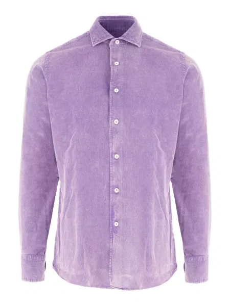 Cămașă Alessandro Gherardi de catifea cord violet