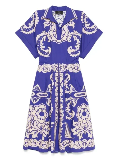 Rochie midi Etro cu imagine până la genunchi de costum albastru