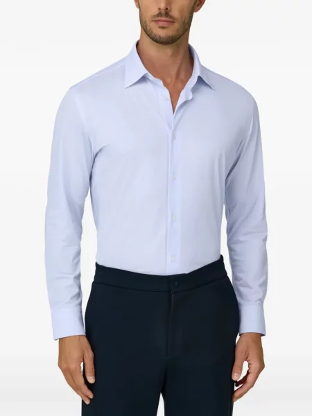 Καρό polo Boggi Milano από ζέρσεϋ μπλε