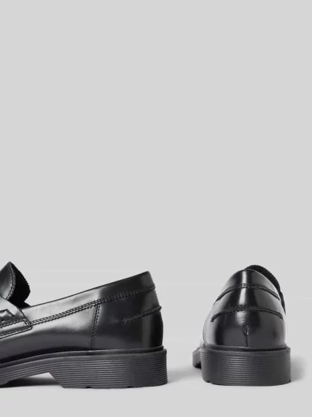 Mokasyny ze skóry model ‘DAX’ Jack&jones czarne