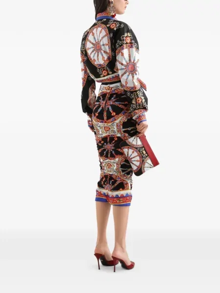 Fustă midi Dolce & Gabbana cu imagine negru