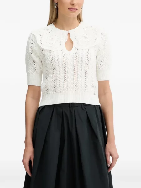 Pulover Fracomina cu broderie alb
