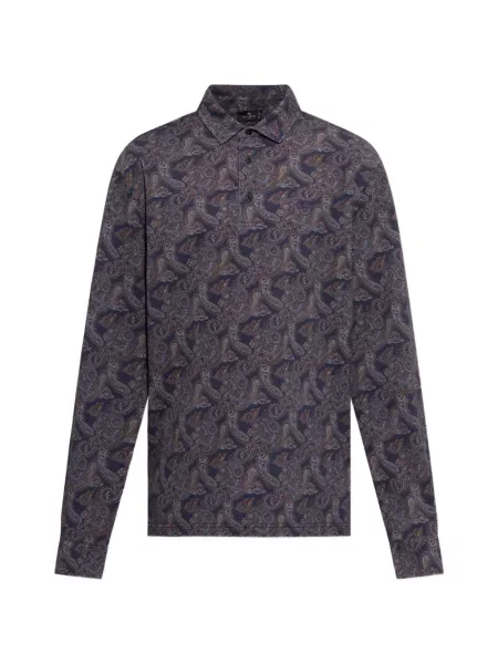 Lung cămașă Etro cu imagine cu model paisley albastru
