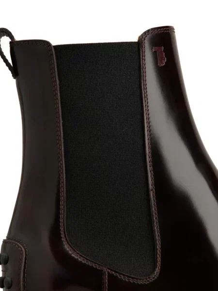 Botine chelsea Tod's din piele roșu