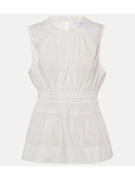 Cu peplum top Proenza Schouler din poplin alb