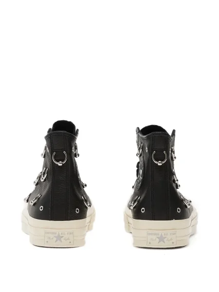 Мюли Converse на платформе бродирани на цветя сребристо