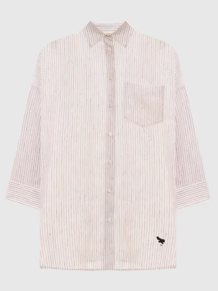 Сорочка PANETTO з льону в смужку Max Mara Weekend біла