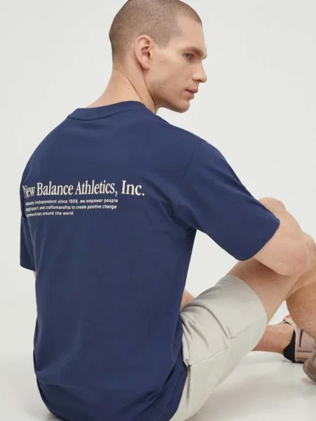 Тениска New Balance с апликация тъмносиньо