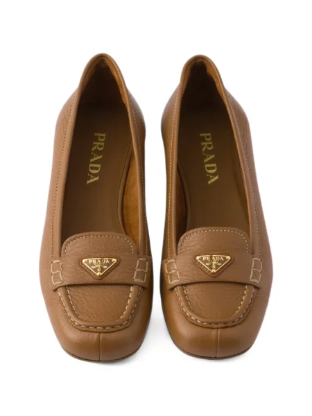 Bőr loafer Prada barna
