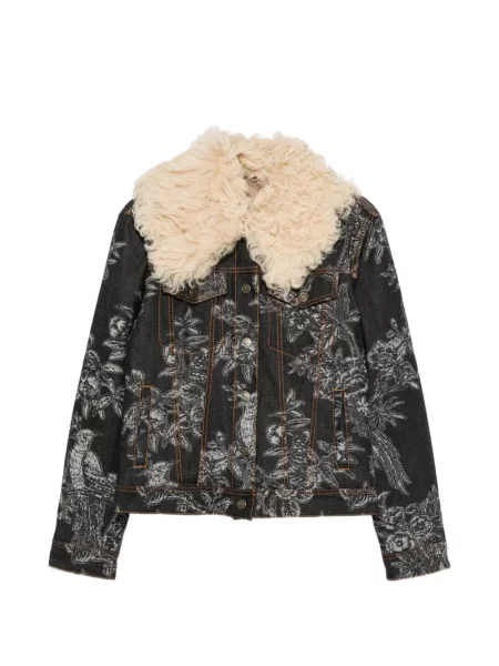 Gulerat geacă Etro cu model floral cu imagine albastru