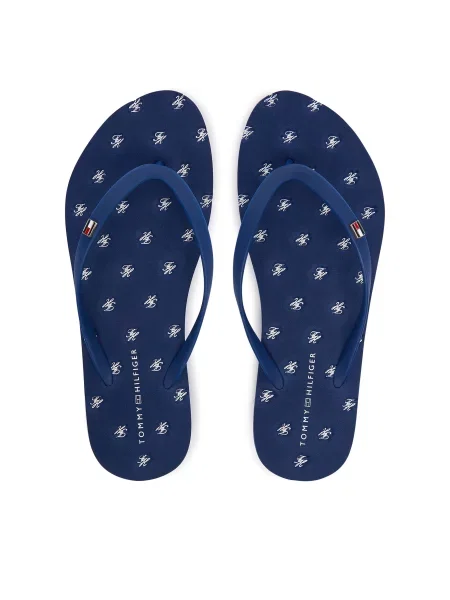 Tommy Hilfiger Japonke Repeat Logo Platform Mornarsko modra