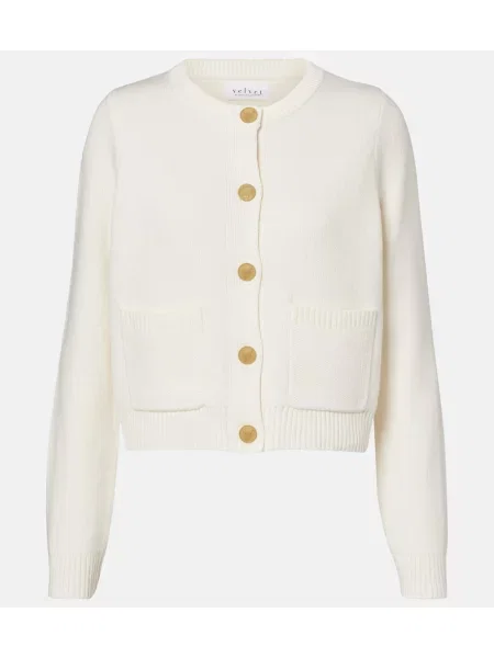 Cardigan Velvet din cașmir alb