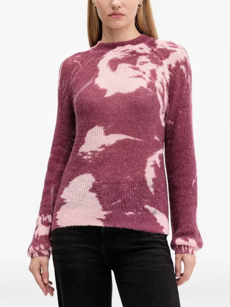 Pulover Desigual cu decolteu rotund roz