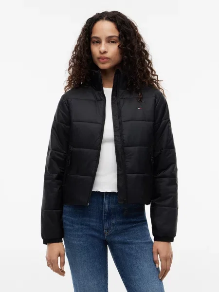 Tommy Jeans geacă de tranziție pentru femei negru