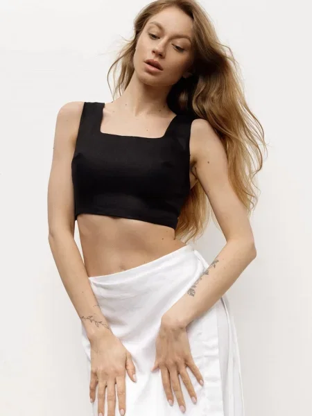 Лляний Топ HARVEST Grace чорний