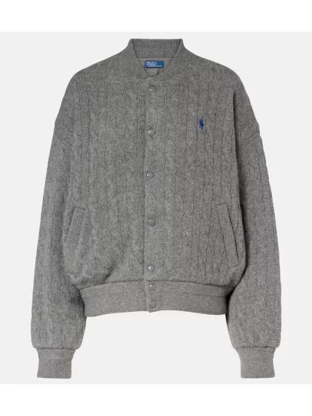 Geacă bomber Polo Ralph Lauren de lână gri