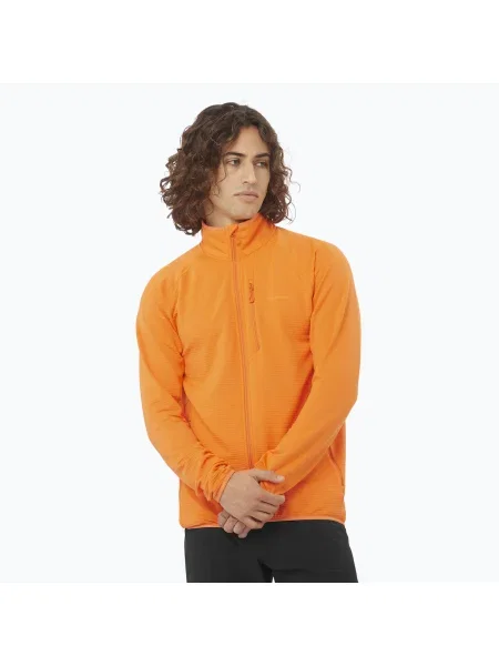 Férfi Salomon Lightwarm Full Zip kurkuma trekking melegítő pulóver. Méret: L