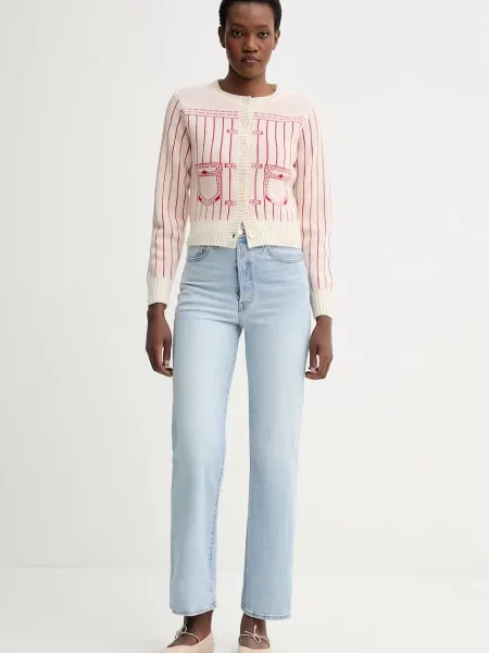 Kavbojke Levi's RIBCAGE STRAIGHT ANKLE modra
