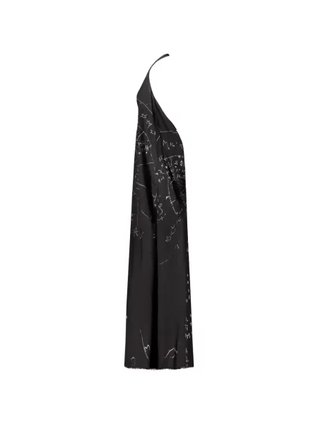 Rochie Rick Owens cu imagine cu gât halter negru